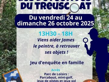 Ce weekend jeu d’enquête à faire en famille ! 🎨 Résolvez le vol du peintre !
🔗 https://www.domaine-treuscoat.fr/horaires-tarifs.php
@followers
➡️ Venez...